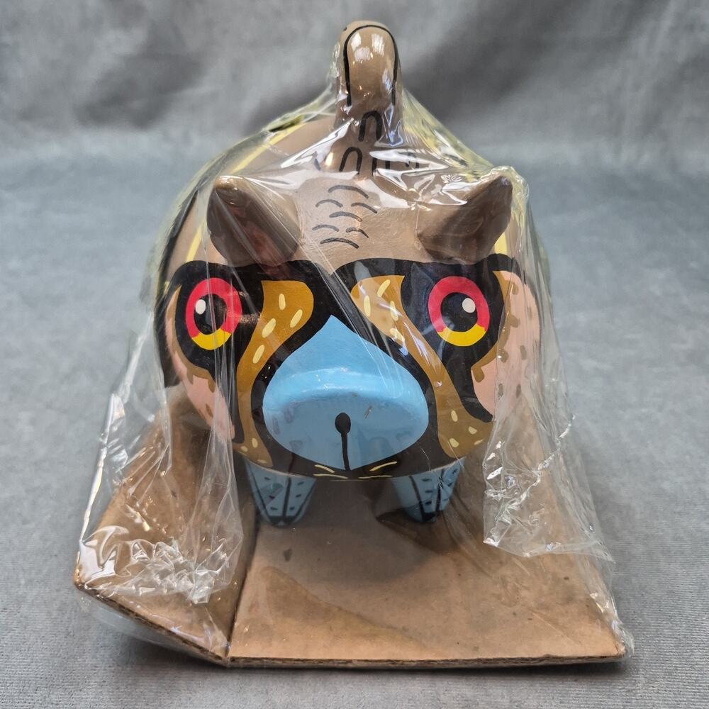 Pigmentations Folk Art Hand Painted Bisque Pottery Piggy Bank-Mexico-New